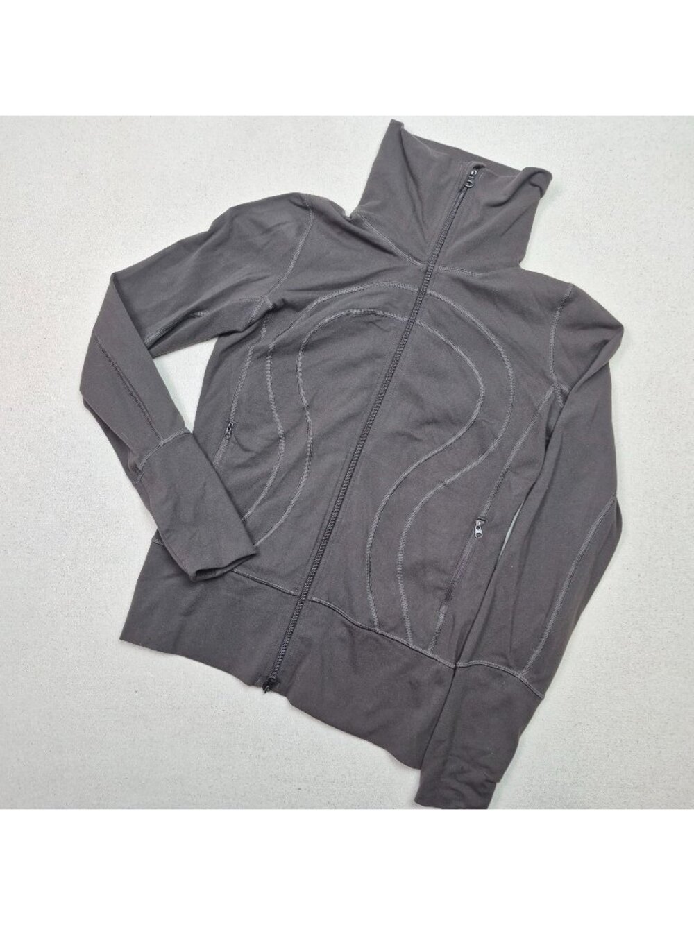 Lululemon Women's Mock Neck Full Double Zip Brown Sz S